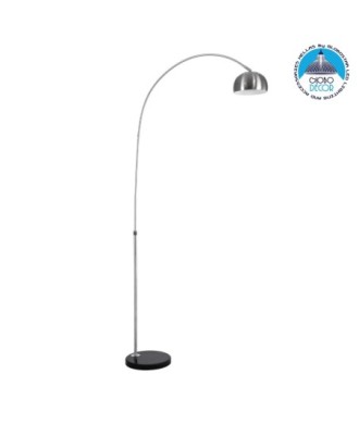 GLOBOSTAR® PRAGUE 00989 Μοντέρνο Επιδαπέδιο Φωτιστικό με Ντουί 1 x E27 AC 220-240V IP20 - Νίκελ Βούρτσας - Μ90 x Π29.5 x Υ180cm